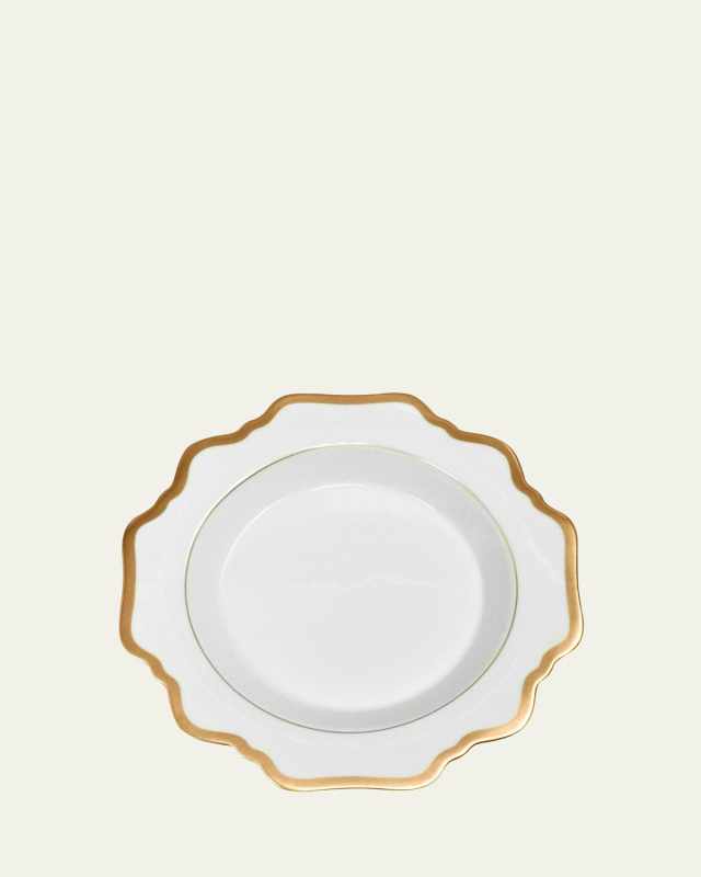 Antiqued White Soup Plate